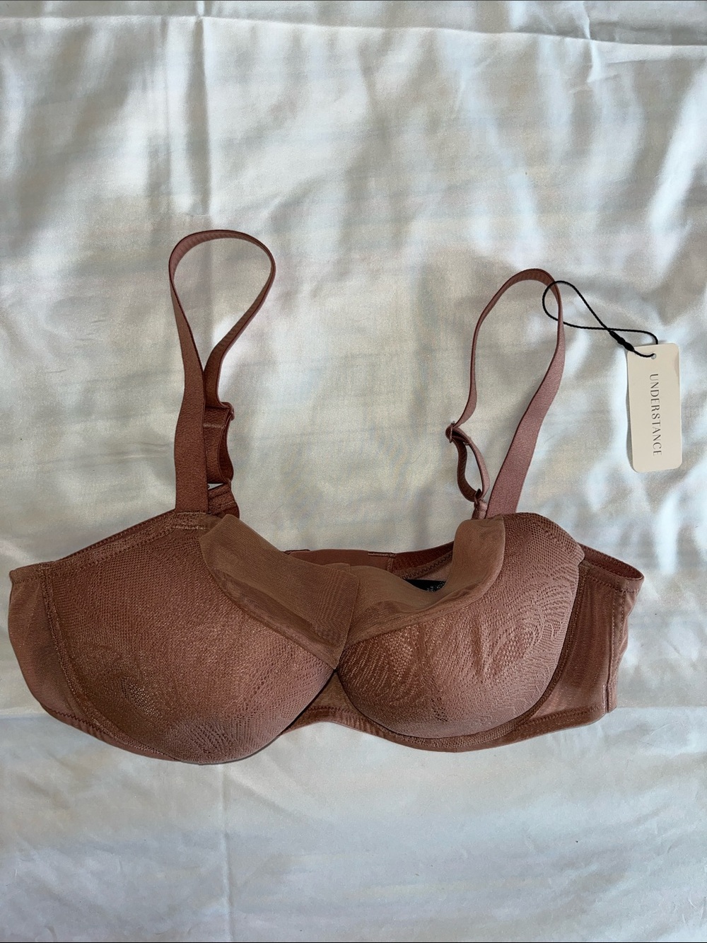 Understance Clay Lace Underwire Bra in Mauve Brown 36DD